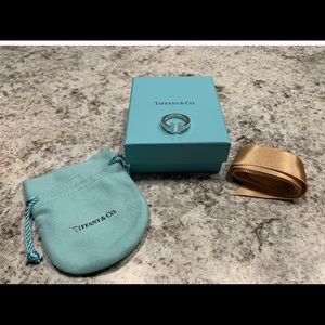 Tiffany Sterling Silver T Square Ring SZ 6